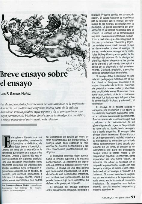 Breve Ensayo Sobre El Ensayo By Revista Chasqui Issuu