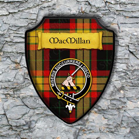 Macmillan Shield Plaque With Scottish Clan Coat Of Arms
