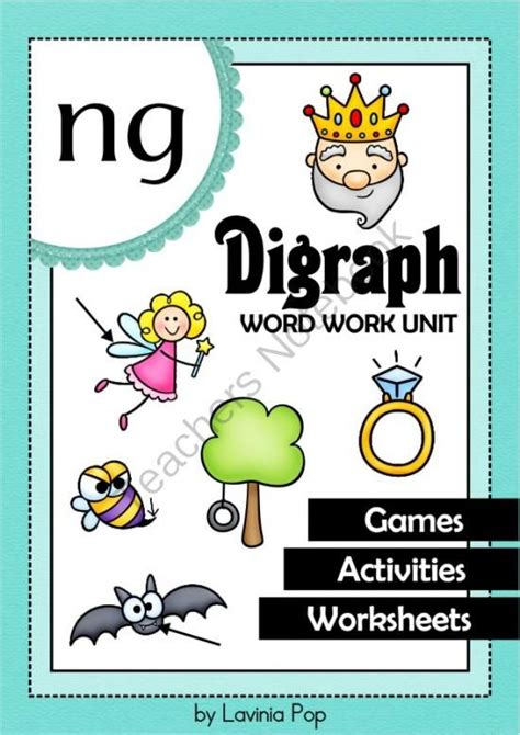 Each of the sounds has its own unique action, a song and a story. NG Digraph word work unit from LaviniaPop on ...