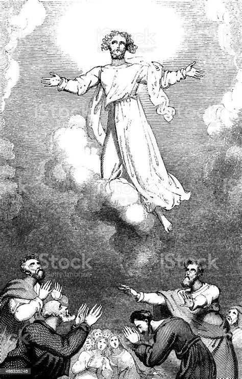 Jesus Christs Ascension Into Heaven Stok Vektör Sanatı And Hazreti İsa‘nin Daha Fazla Görseli