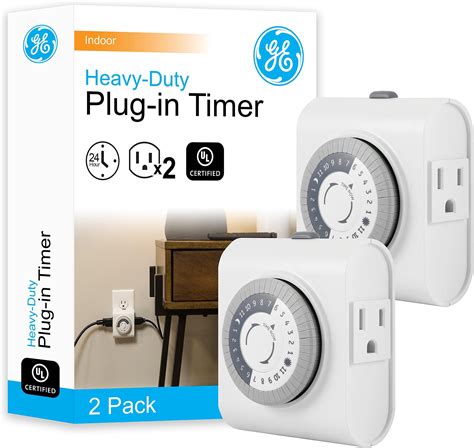 Ge 24 Hour Heavy Duty Indoor Plug In Mechanical Timer Graywhite