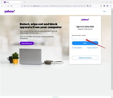 Yahoo Mail Sign In Homepage