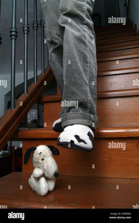 Domestic Accidents Fall From The Stairs Stock Photo Alamy