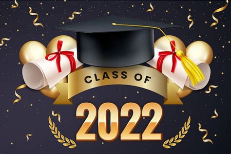 Free Vector Realistic Class Of 2022 Badges Collection