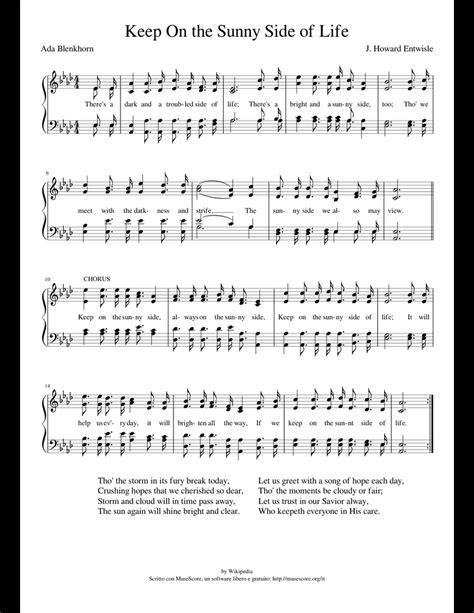 Keep On The Sunny Side Of Life Sheet Music For Flute