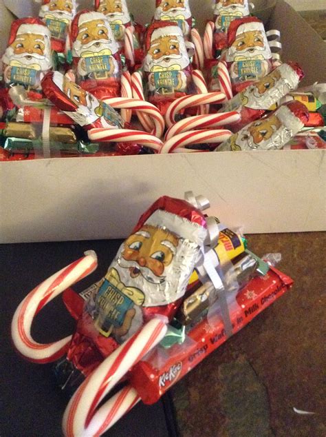 Candy Sleigh Party Favors Using Candy Canes Full Size Kit Kat Bars Mini Kit Kats He