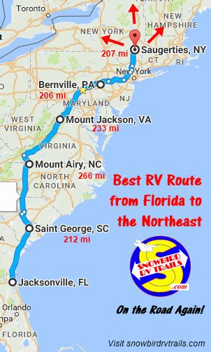 Best East Coast Snowbird Rv Route North From Florida To