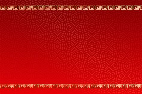 황금 테두리와 붉은 중국 패턴 배경 무료 벡터