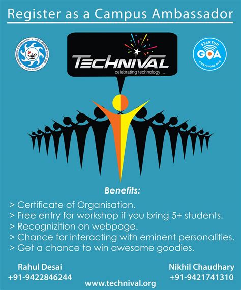 Become A Campus Ambassador At Technival 2016 Startup Goa