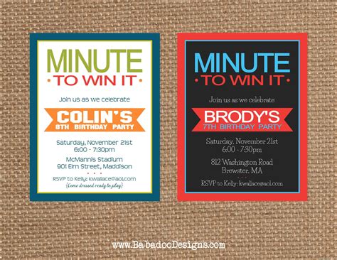 Minute To Win It Invitations Free Free Printable Minute To Win It
