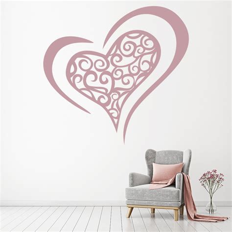 Swirl Love Heart Wall Sticker Love Heart Wall Art