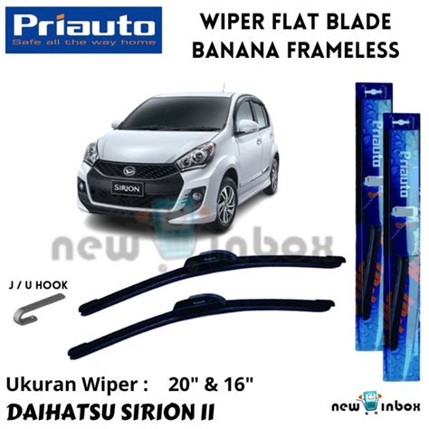 Jual Wiper Depan Priauto Flat Blade Frameless Daihatsu Sirion Ii New
