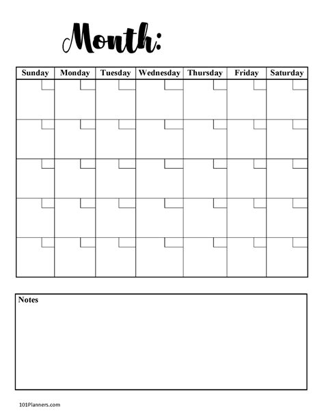 Free Printable Monthly Calendar Word Pdf Excel Or Designer