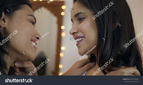 Indian Lesbian Couple About Kiss Each Stok Fotoğrafı 2010310448 Shutterstock