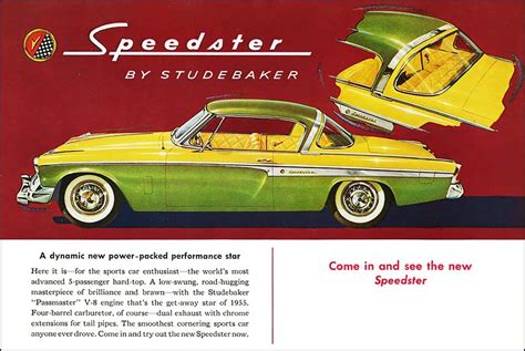 1955 Studebaker President Speedster Ad Speedster By Studeba