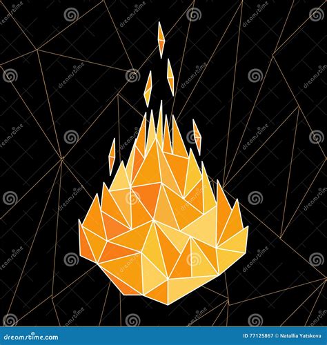 Fire Flames Low Poly Stock Vector Illustration Of Geometric 77125867