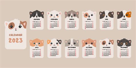 Lindo Calendario Con Gatos Calendario 2023 Con Lindos Gatos