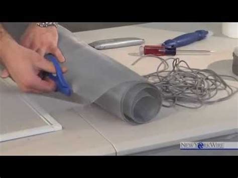 Place your screen on a workbench or any flat surface. How-to Install Aluminum Window Screen - YouTube