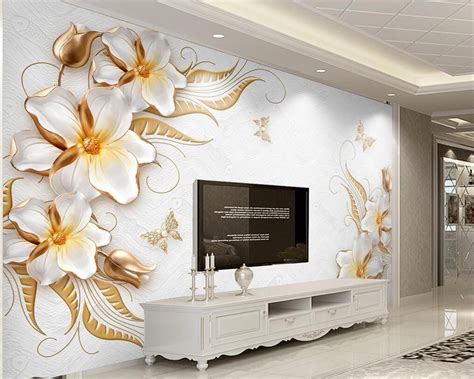 Beibehang Modern Home Decoration 3d Wallpaper Gold High End Relief