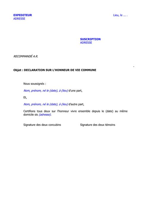 Déclaration sur l honneur téléchargement gratuit documents PDF Word