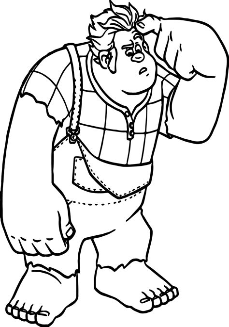 Download more than 100 frozen coloring pages! Wreck It Ralph Think Coloring Page | Wecoloringpage.com