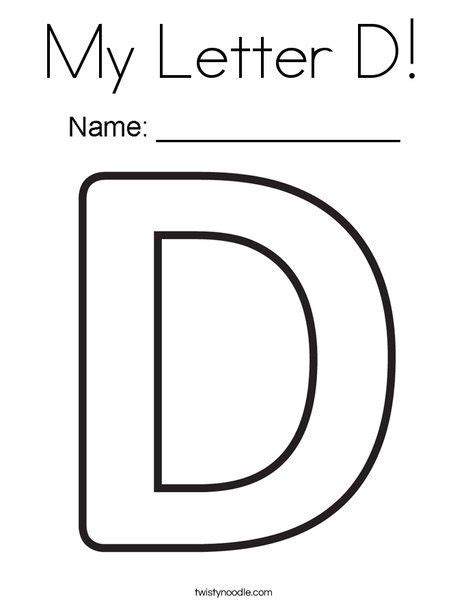 Printable Alphabet Letter D Coloring Page