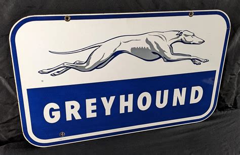 Sold Price 2 Sided Porcelain Sign Greyhound Bus Co February 6 0123
