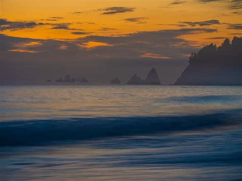 Rialto Beach Sunset Olympic National Park Colorful Pastel Clouds Fuji