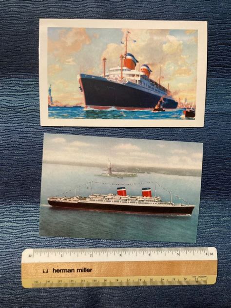 United States Lines 2 Ss America Postcards The Grand Liner Loungethe