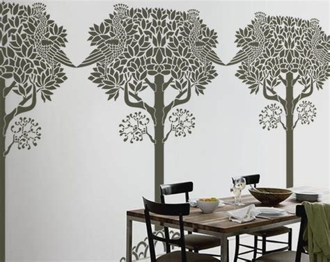 Stencil For Walls Large Art Deco Tree With Birds Over 6