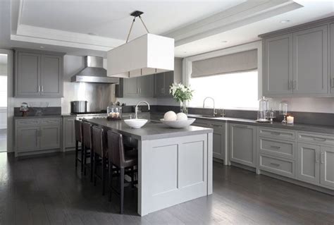 Light grey shades are extremely popular for kitchen decor: Gray Washed Kitchen Cabinets - Transitional - kitchen ...