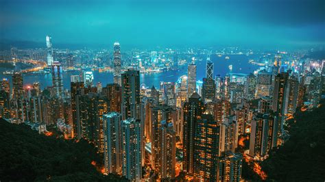 Hong Kong Wallpaper 4k Victoria Peak Cityscape Night