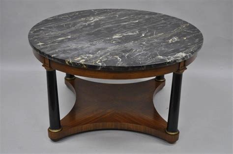 Antique Round Marble Top Empire Style Coffee Table