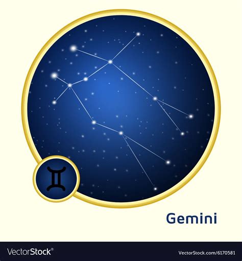 Starry Night Sky Night Skies Gemini Constellation Golden Circle