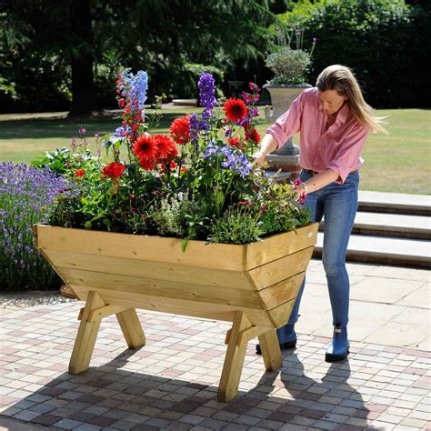 Wooden Plant Trough Raised Planters At Harrod Horticultural