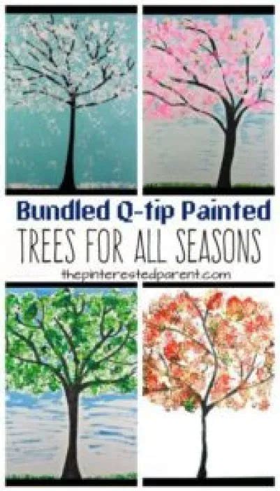 Bundled Q Tip Trees For Every Season Fall Arts Crafts Fall Tree