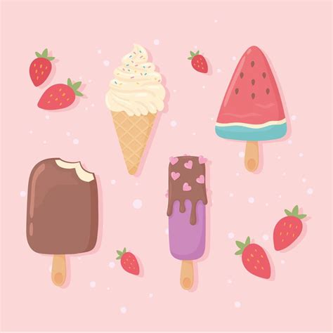 Ice Cream Icons 3442261 Vector Art At Vecteezy