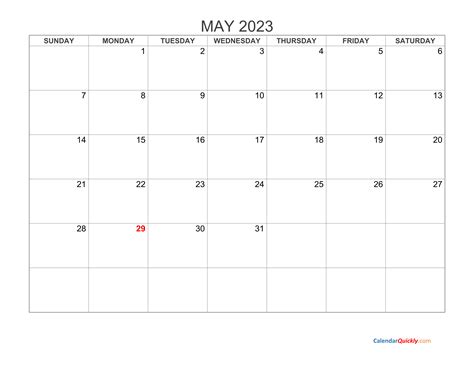 May 2023 Fillable Calendar