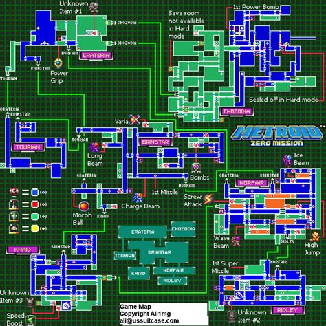 Metroid Zero Mission Game Map