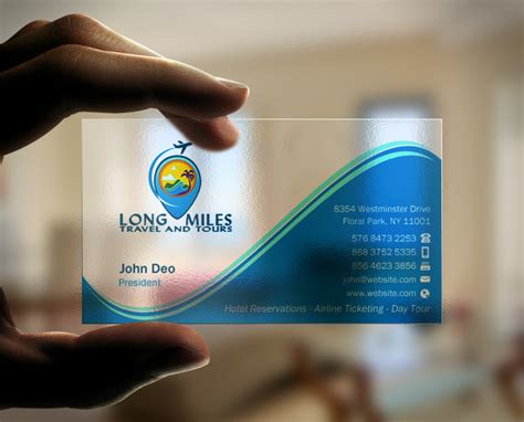 Elegant Playful Business Business Card Design For Longmiles Travel