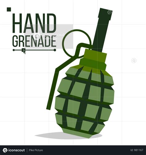 Best Premium Green Classic Hand Grenade Illustration Download In Png