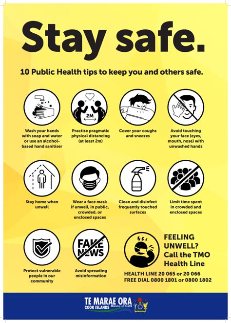 Stay Safe 10 Public Health Tips Te Marae Ora Cook Islands Ministry