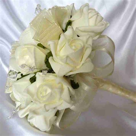 Artificial Bridesmaid Bouquets Wedding Flowers Ivory Rose