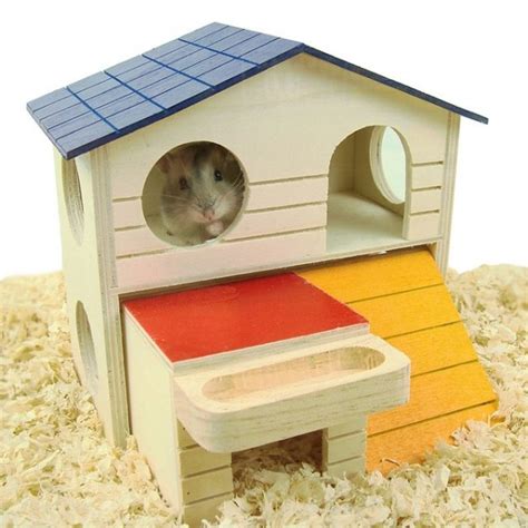 Natural Wooden Hamster House Petagadget