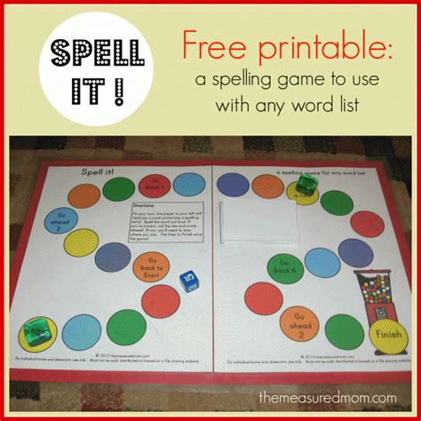 Spell It A Printable Spelling Game For Any Word List K The Measured Mom