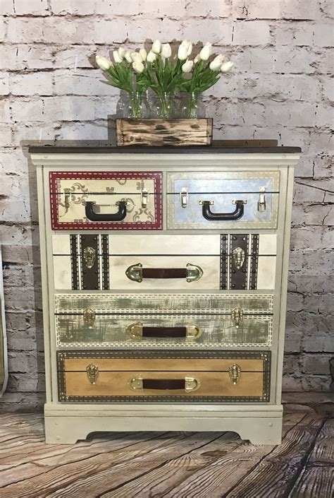 Suitcase Dresser 3 Furniture Makeover Funky Painted Furniture Decor
