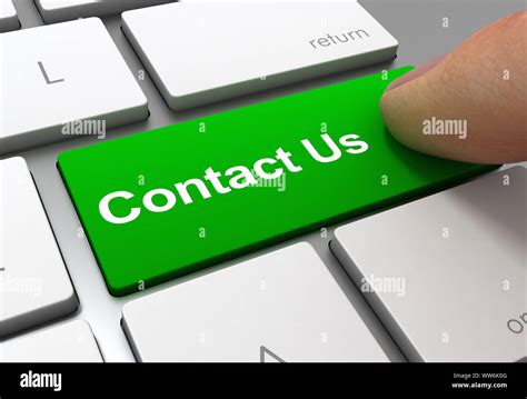 Pushing Contact Us Button Key Concept 3d Illustration Stock Photo Alamy