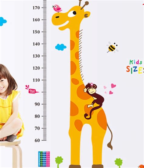 Uberlyfe Grow Tall Giraffe Height Chart Wall Sticker Size 155cm X