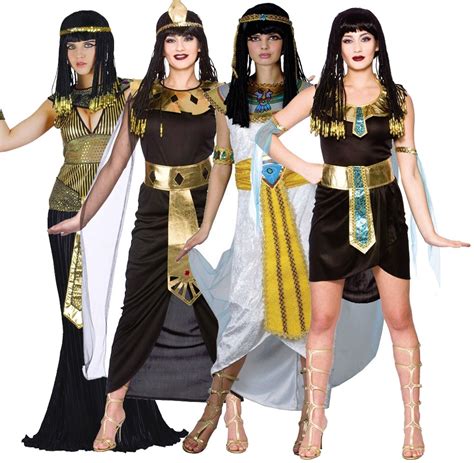 Egyptian Queen Cleopatra Princess Fancy Dress Costume Outfit Womens