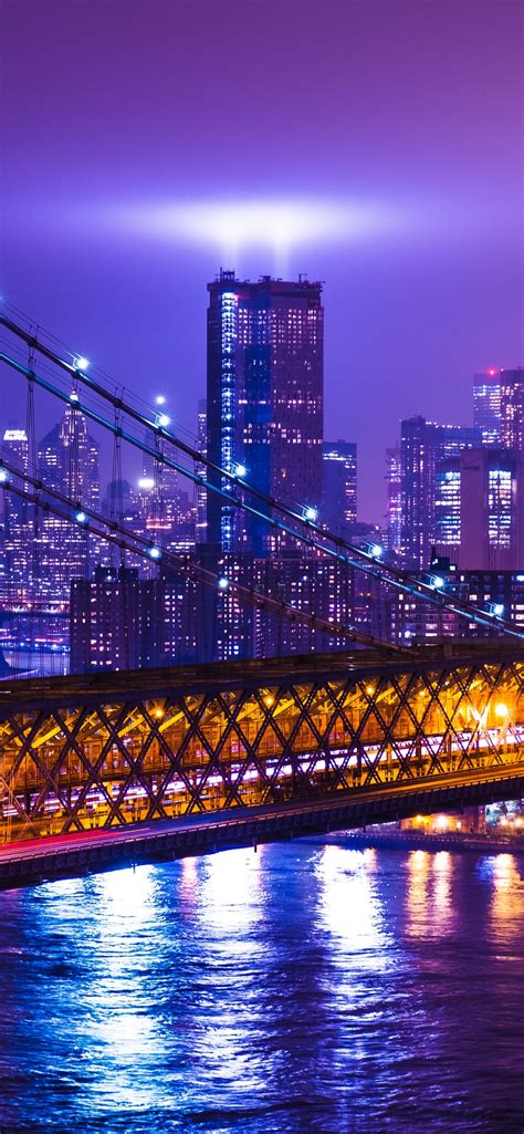 City wallpapers hd sort wallpapers by: New York City 4K Wallpaper, Night, Cityscape, Purple, City ...
